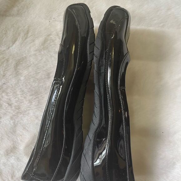 Dickies black patent synthetic  slip on shoes slip resistant rubber soles SZ9M - Picture 2 of 7